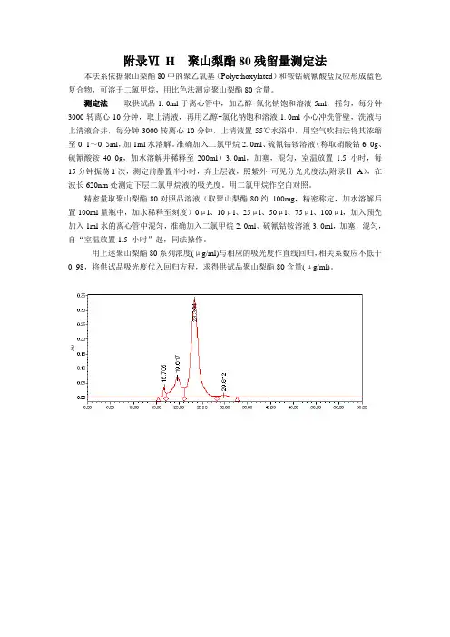 聚山梨酯80残留量测定法