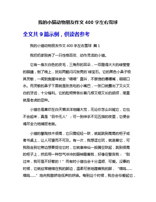 我的小猫动物朋友作文400字左右雪球
