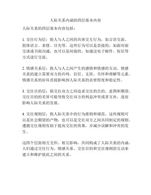 人际关系内涵的四层基本内容