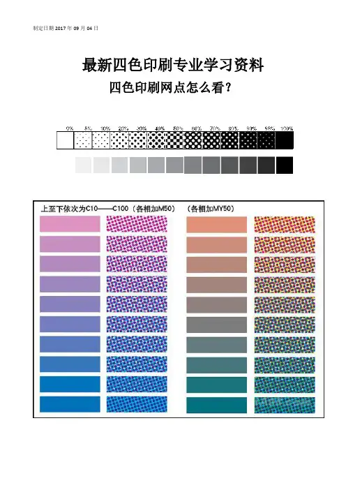 最新四色印刷专业学习资料四色印刷网点怎么看