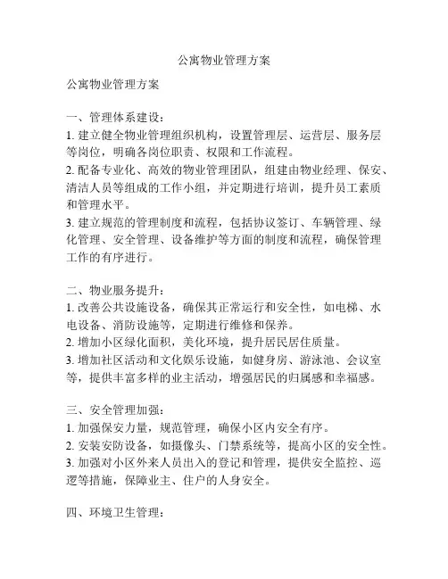 公寓物业管理方案
