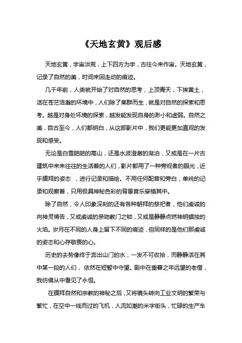 天地玄黄观后感