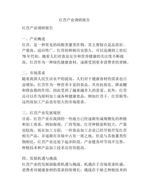 红苕产业调研报告