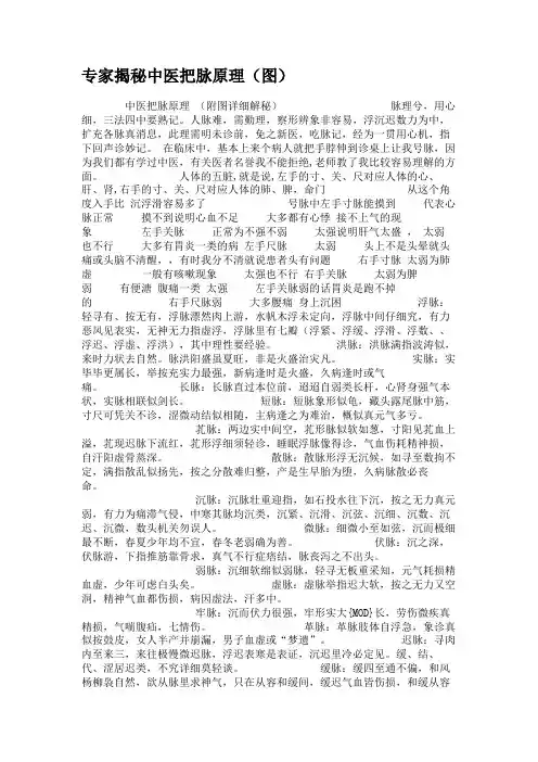 专家揭秘中医把脉原理(图).