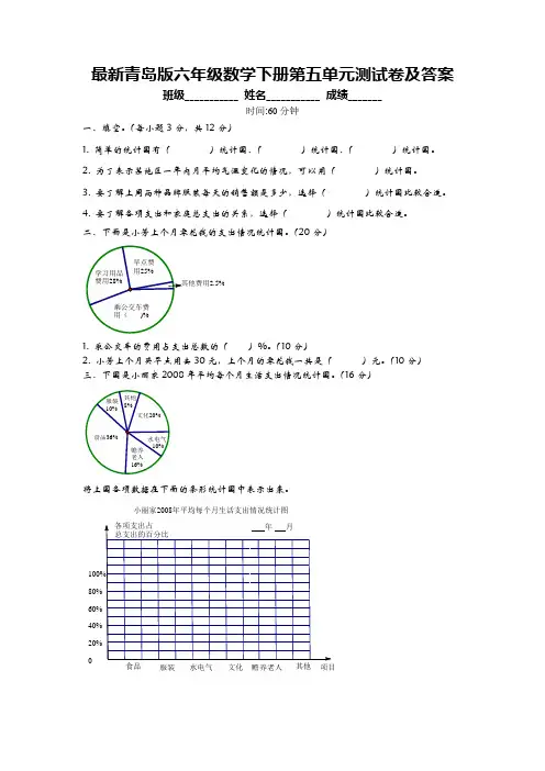 最新青岛版六年级数学下册第五单元测试卷及答案