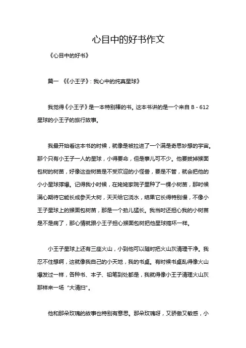 心目中的好书作文