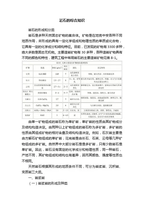 岩石的综合知识
