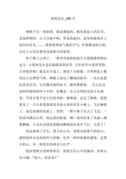 春雨过后_400字