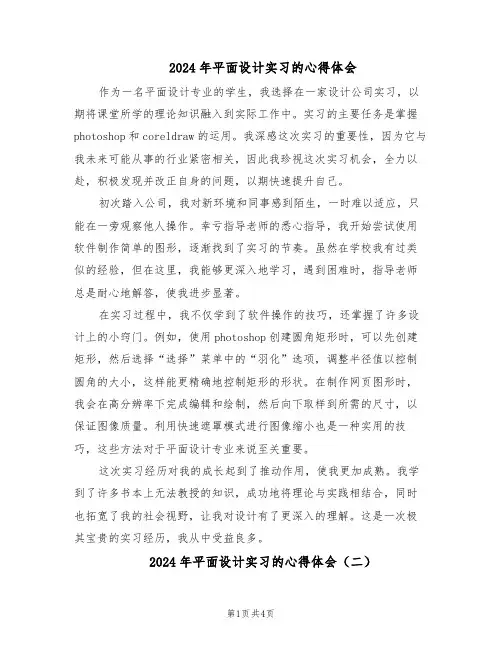 2024年平面设计实习的心得体会（3篇）