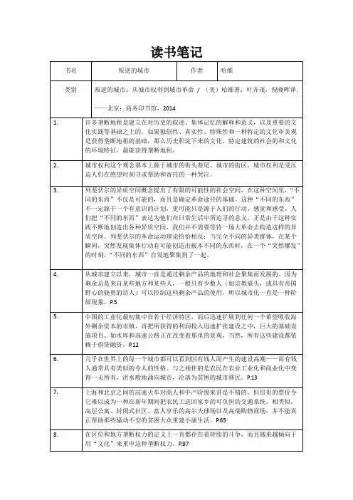 读书笔记——叛逆的城市