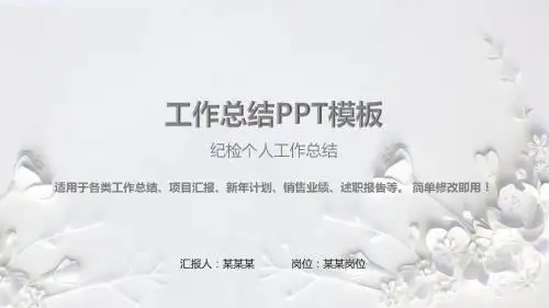 框架完整PPT-纪检个人工作总结