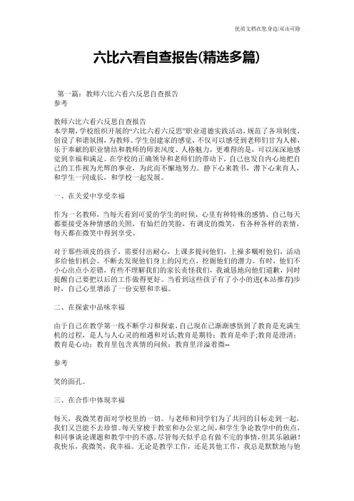 六比六看自查报告(精选多篇)