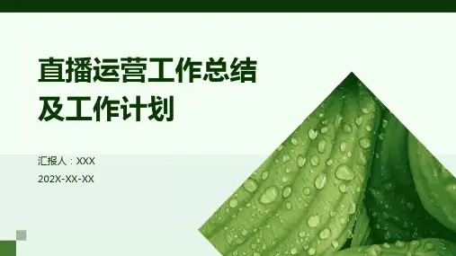 直播运营工作总结及工作计划PPT