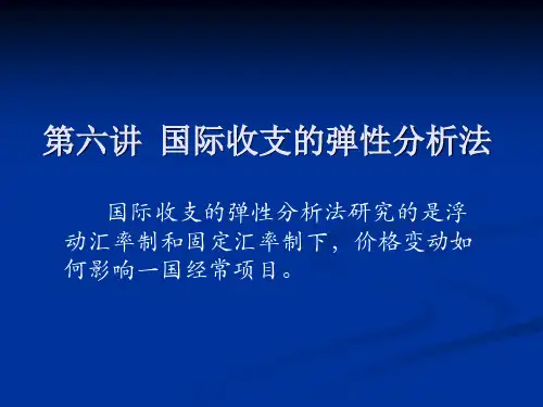 第六讲--国际收支的弹性分析法