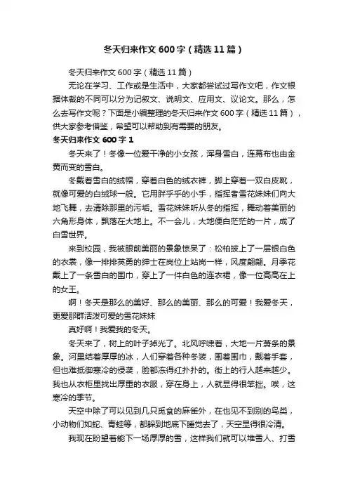 冬天归来作文600字（精选11篇）
