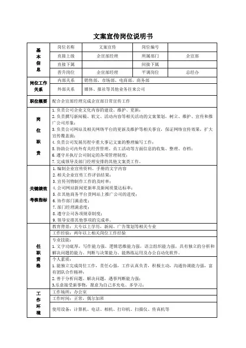 企宣部文案宣传岗位说明书04