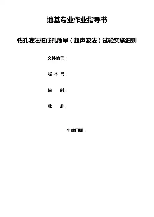 钻孔灌注桩成孔质量(超声波法)试验实施细则