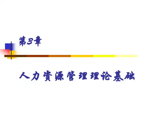 人力资源管理的理论基础