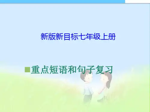 最新人教版PEP初中初一七年级英语上册新目标英语七年级上期末复习课件(重点短语和句子)