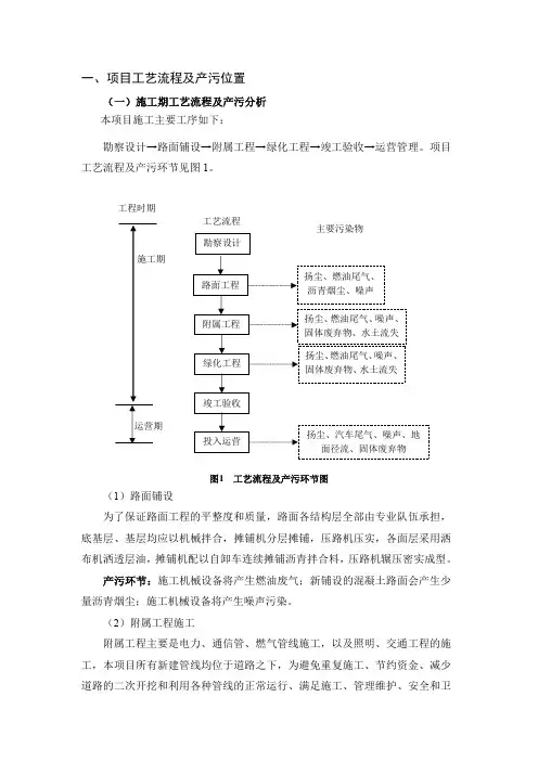 一项目工艺流程及产污位置