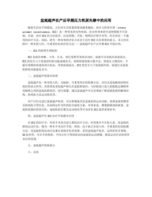 盆底超声在产后早期压力性尿失禁中的应用 2