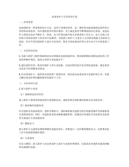 血透室护士分层培训计划