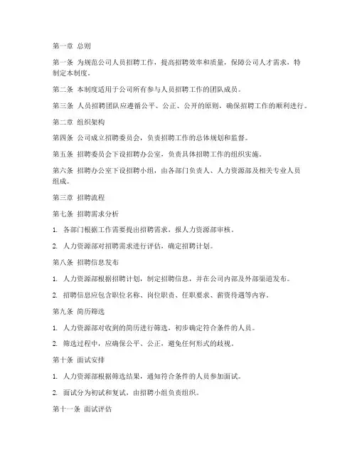 人员招聘团队管理制度