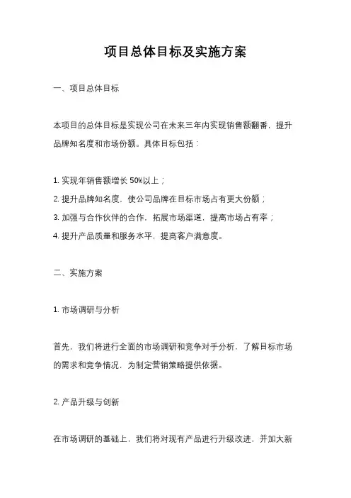 项目总体目标及实施方案