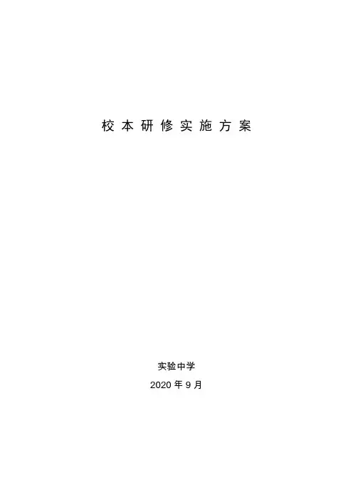 实验中学校本研修实施方案