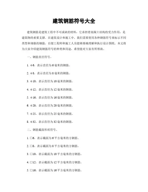 建筑钢筋符号大全