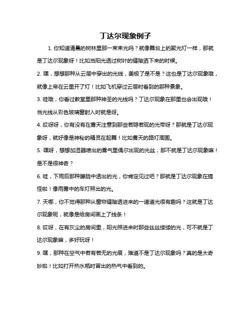 丁达尔现象例子