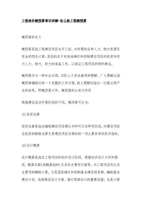 工程造价概预算常识详解