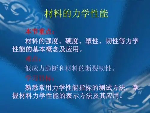 材料的力学行为和性能