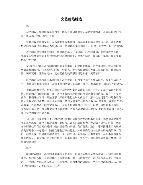 文艺随笔精选