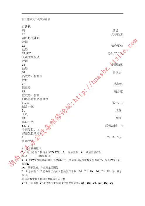 富士施乐复印机故障详解