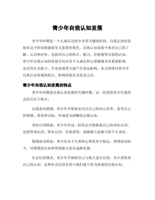 青少年自我认知发展