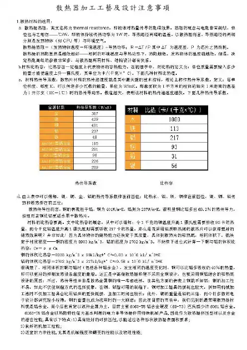 散热片加工工艺和设计注意事项