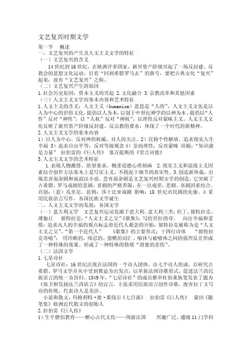 文艺复兴时期文学