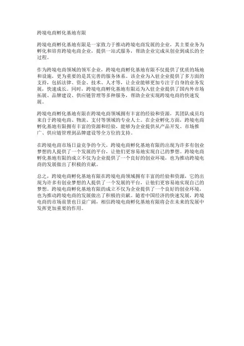 跨境电商孵化基地有限