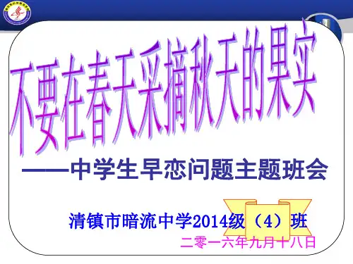 暗流中学九(4)班预防早恋主题班会