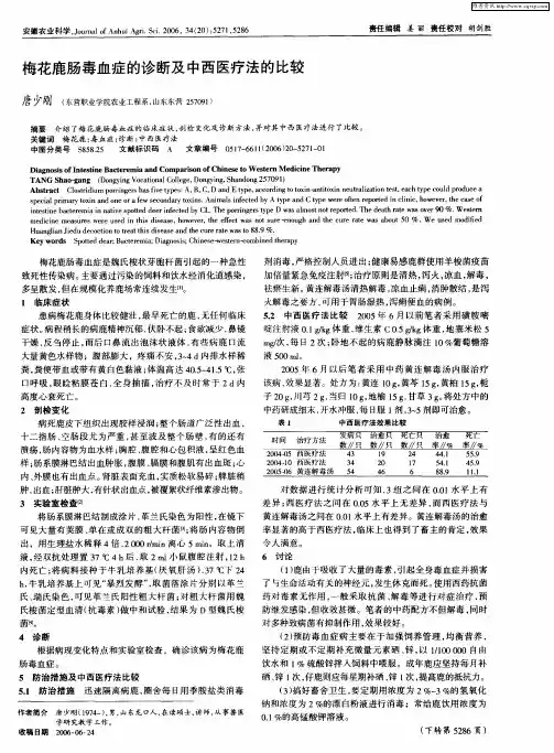 梅花鹿肠毒血症的诊断及中西医疗法的比较