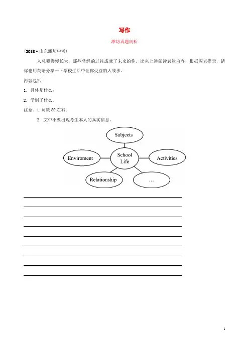 山东省潍坊市2019年中考英语题型专项复习题型六写作真题剖析