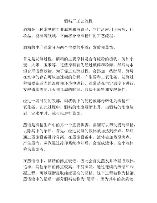 酒精厂工艺流程