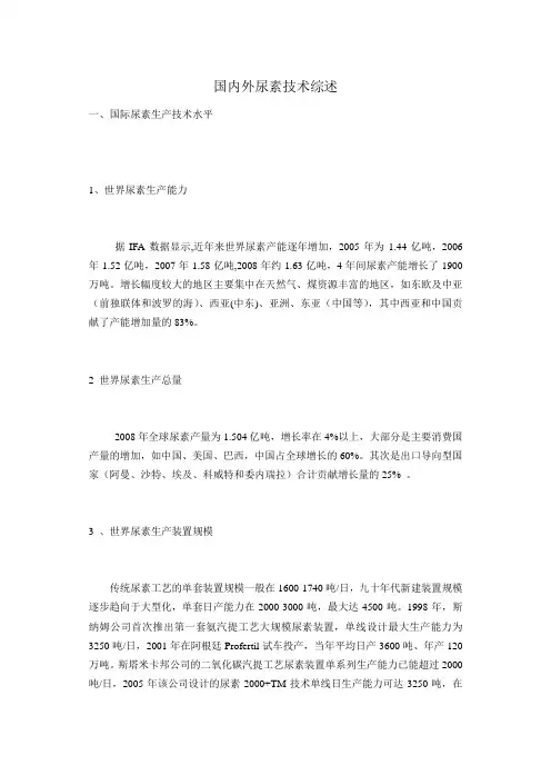 尿素发展综述