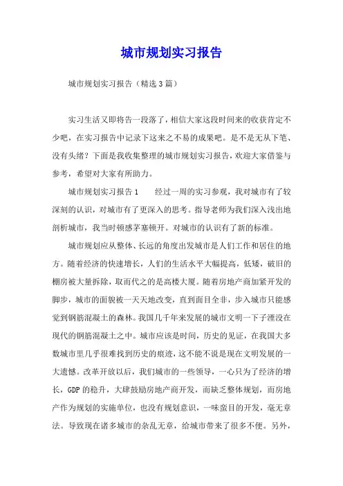城市规划实习报告