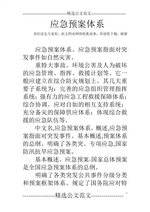 应急预案体系