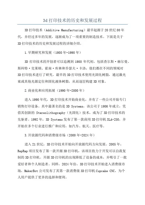 3d打印技术的历史和发展过程