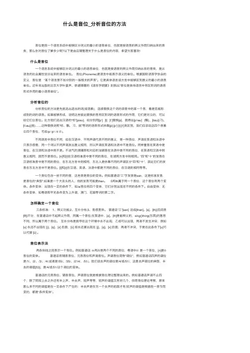 什么是音位_分析音位的方法