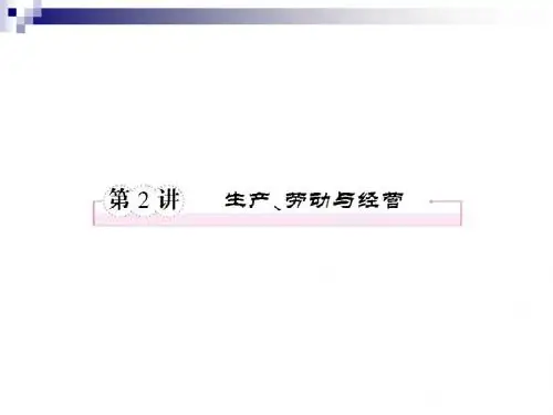 政治：二轮复习讲义1.2 《生产、劳动与经营》2(31张PPT)