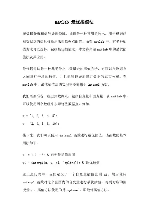 matlab 最优插值法